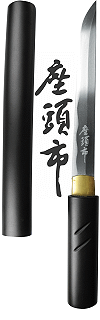 aiguchi practical mu sori (lame droite, saya noire ; sabre inspir&eacute; de Zato&iuml;chi)