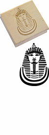 tampons encreurs sur support bois : pharaons et reines &eacute;gyptiennes (masque fun&eacute;raire de Psousenn&egrave;s Ier, Sethi Ier (offrande de Ma&acirc;t par le pharaon), cartouches de Rams&egrave;s II et Nefertari)