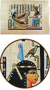 Isis et Ma&acirc;t, papyrus 20 x 30 cm