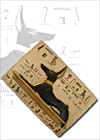 le dieu &eacute;gyptien Anubis (applique murale en r&eacute;sine peinte)