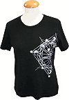 T-shirt de la collection Histophile : croix occitane Constellation (mod&egrave;le femme)