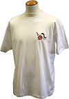 T-shirt de la collection Histophile : blanc, avec une &eacute;p&eacute;e, le sceau templier et le beauc&eacute;ant