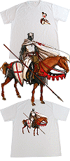 T-shirt de la collection Histophile : ''Esprit templier'' (chevaliers en pri&egrave;re et sur un cheval)