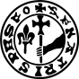 Croix pattée et fleur de lys (sceau personnel du chevalier Giraud de Chamaret, 1234)