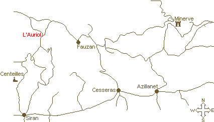 plan de situation par rapport &agrave; Minerve