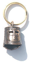 porte-cl&eacute;s en bronze : heaume de chevalier