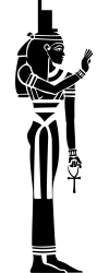 personnalisez votre int&eacute;rieur avec une sc&egrave;ne &eacute;gyptienne : Isis avec clef de vie (coffret &agrave; oushebtis de Bakimen)