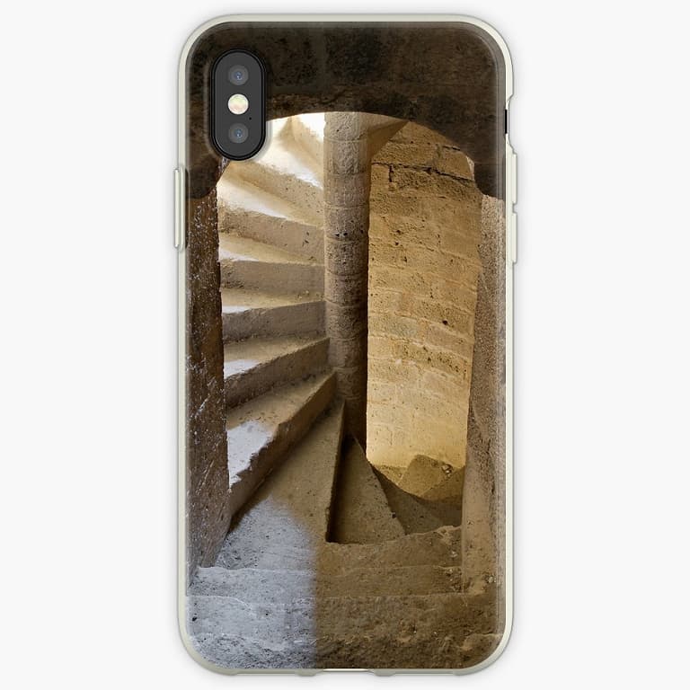 Coque souple iPhone personnalisée ; l'intérieur du château de Quéribus (Corbières, Aude, Pays cathare ; photographie ; Philippe Contal)