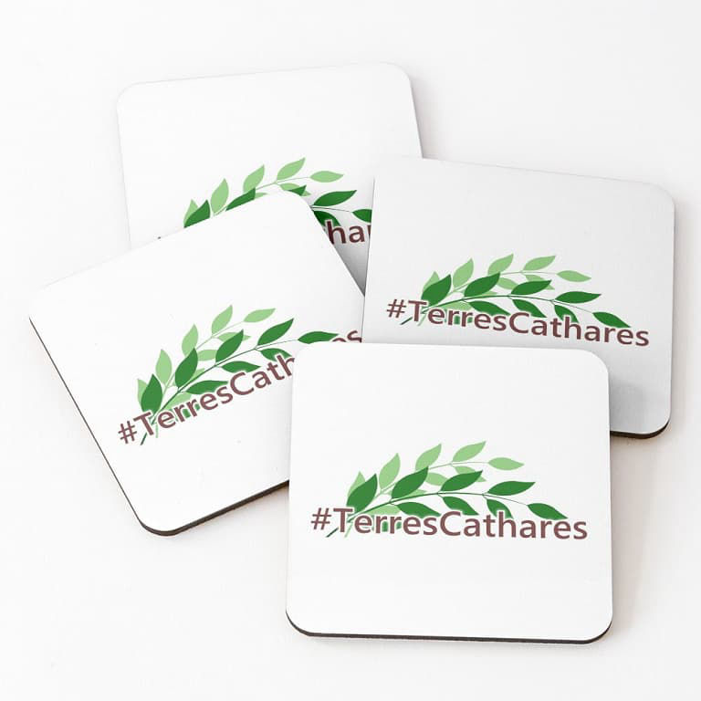 Dessous de verre (arts de la table) : logo #TerresCathares ∙ cathares.org
