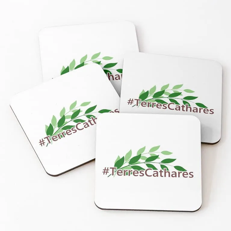 Dessous de verre (arts de la table) : logo #TerresCathares ∙ cathares.org
