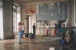 travaux de restauration dans le Château-Chalabre