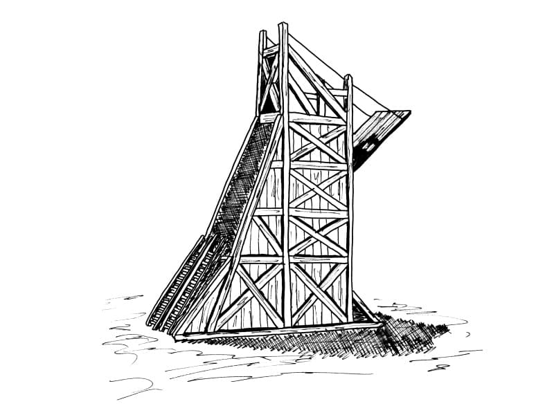 Beffroi (dessin au trait : Philippe Contal)