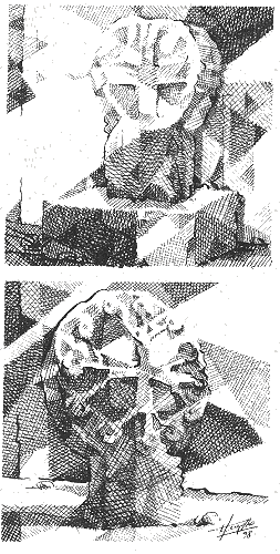 stèle discoïdale d'Airoux (Aude) - extrait du livre de Jean-Claude Huyghe Stèles discoïdales en Lauragais & Croix de pierre