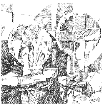 stèle des Cassès (Aude) - extrait du livre de Jean-Claude Huyghe Stèles discoïdales en Lauragais & Croix de pierre