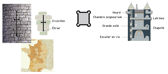 cartes géopolitiques et terminologie associée au château fort