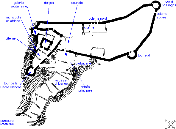 Plan général de la citadelle de Puilaurens (Corbières, Aude)