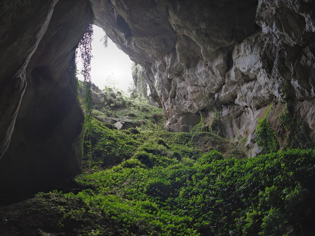 Entrée de la grotte de Lombrives (Ariège ; photographie : Philippe Contal, 2017)